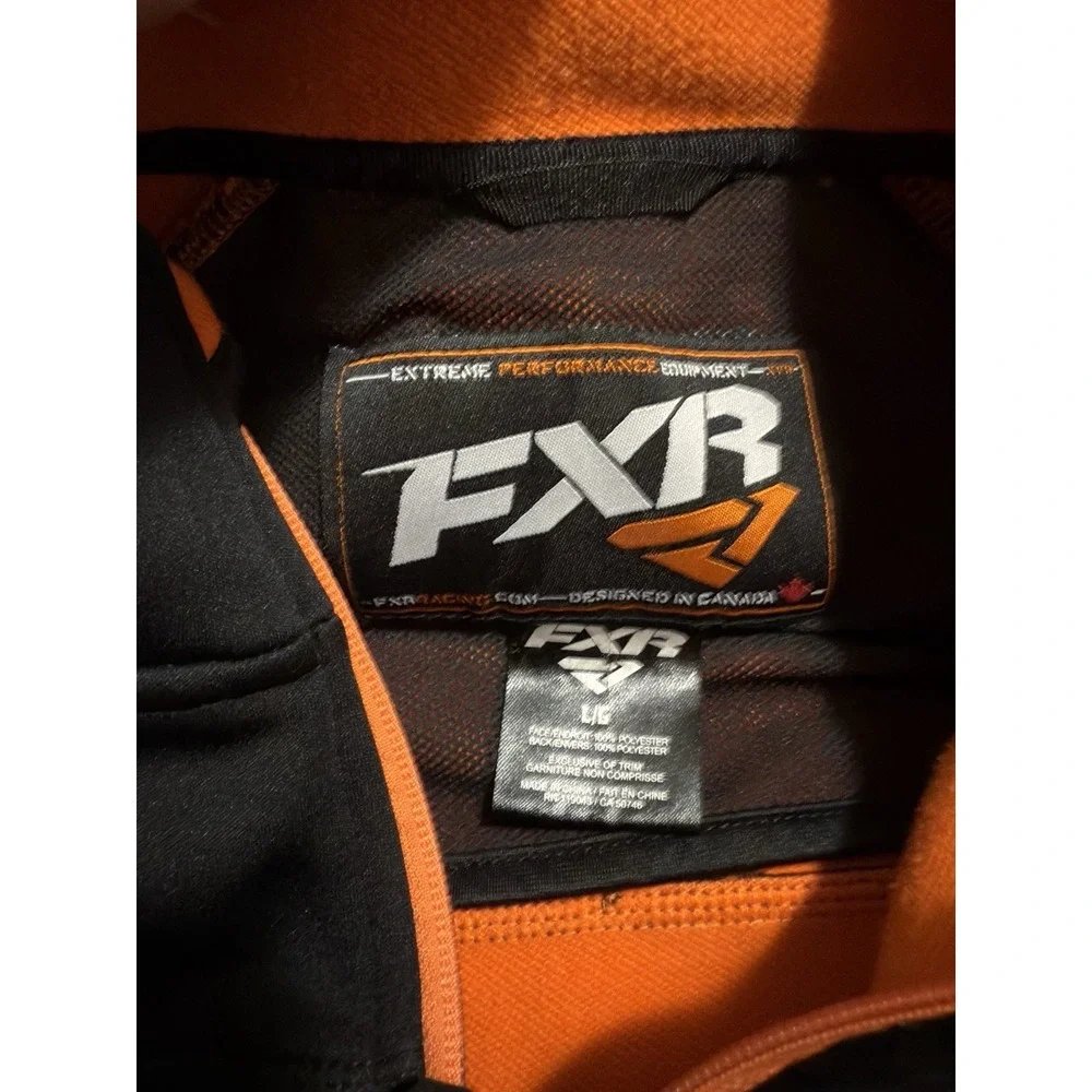 FXR Racing Boon‎ Docker Full Zip Jacket L Black Orange Snowmobile Ski Snowboard
